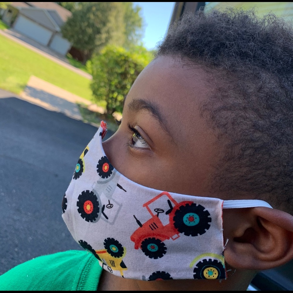 2 Boys Truck Face Mask